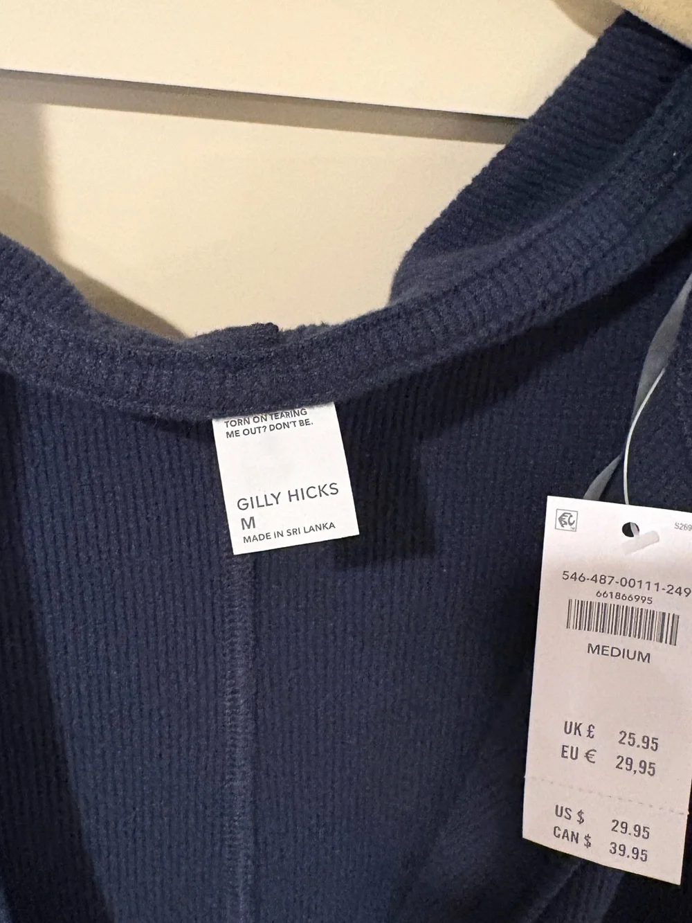Hollister Gilly Hicks Navy Wrap Hoodie NWT - Picture 3 of 5